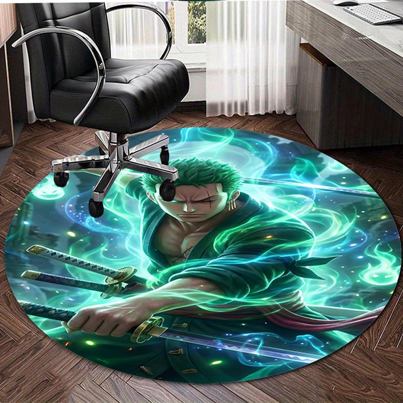 1pc Z-Zoro  Print Round Carpet Chair Round Carpet Suitable for Bedroom Living Room Home Decorative Carpet