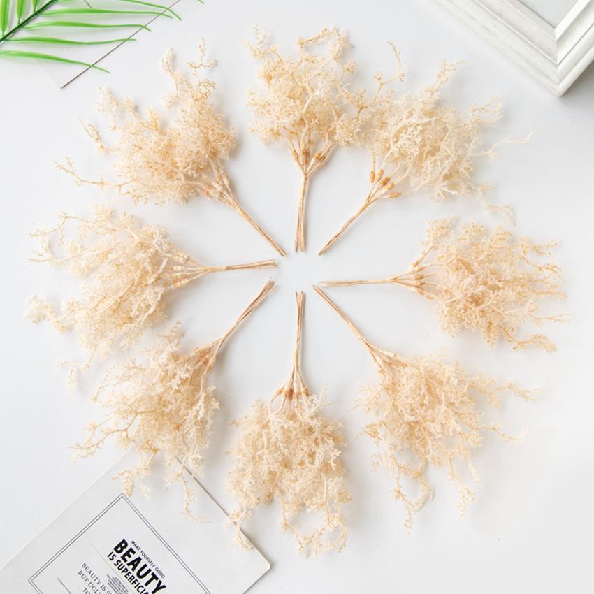 6Pcs Artificial Plants Golden Silvery Fake Branch For Christmas Tree Accessory Home Wedding Arch Decoration Candy Box Scrapbook