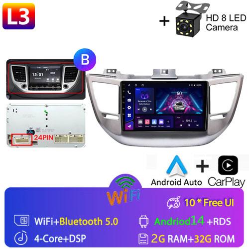 Fortress Voice Wireless CarPlay Android Auto Radio for Hyundai IX35 Tucson 3 2015 - 2018 4G Car Multimedia GPS 2din