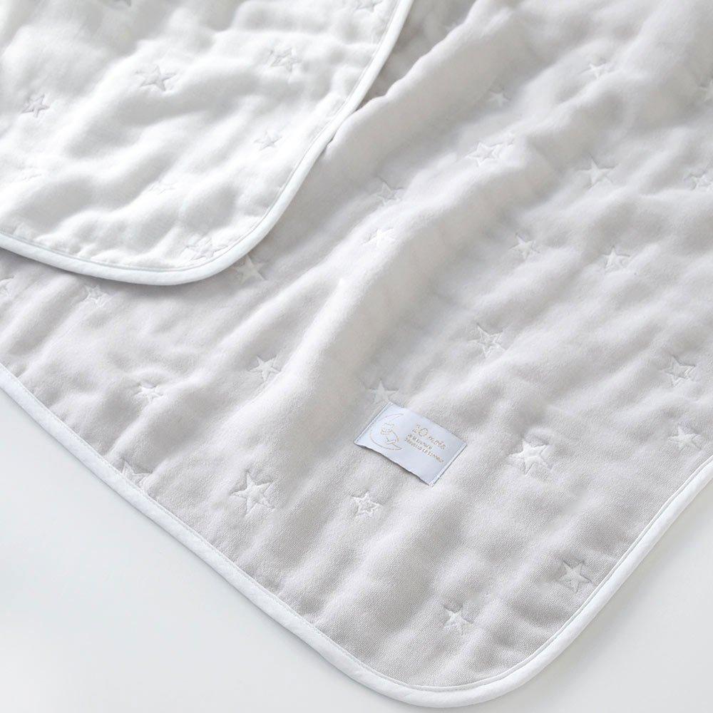 10mois Fluffy Gauze LL 140 x 200 cm (6-Layer Gauze) Blanket, 100% Cotton, Silver, Size,