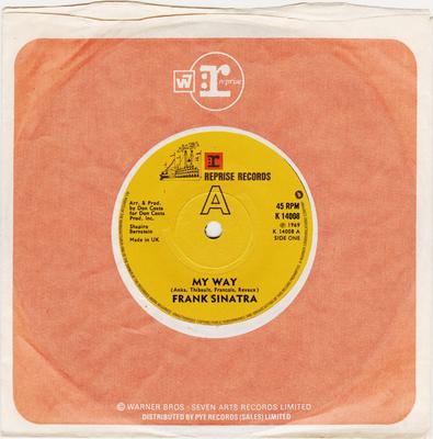 Disco de 7 polegadas FRANK SINATRA - My Way / Renda Azul K14008 Reprise Records Reino Unido Jazz Usado