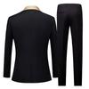 Fashion New Men's Casual Black Blazer Sets 3 Pcs/ Multicolor Small Shawl Collar Party Wedding Singer Show Suit Jacket Pants Vest