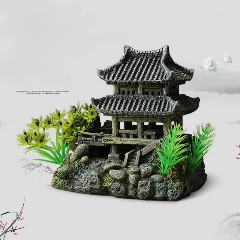 Aquarium Mountain Rockery Landscape View Large Resin Fish Tank Accessories Oranments House Model Aquarium Equipment Decoration