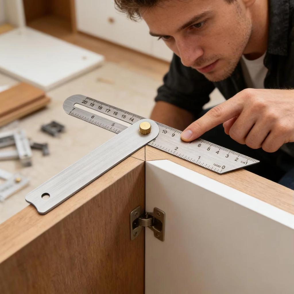 2pcs Woodworking Measuring Ruler Stainless Steel Gauge Carpentry Tool Woodworking Ruler for Carpenters Craftsmen Homeowners Home