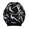 Trendy Autumn/Winter Loose Jacquard Knitted Sweater: Unisex Hong Kong Style, Round Neck, Long Sleeve