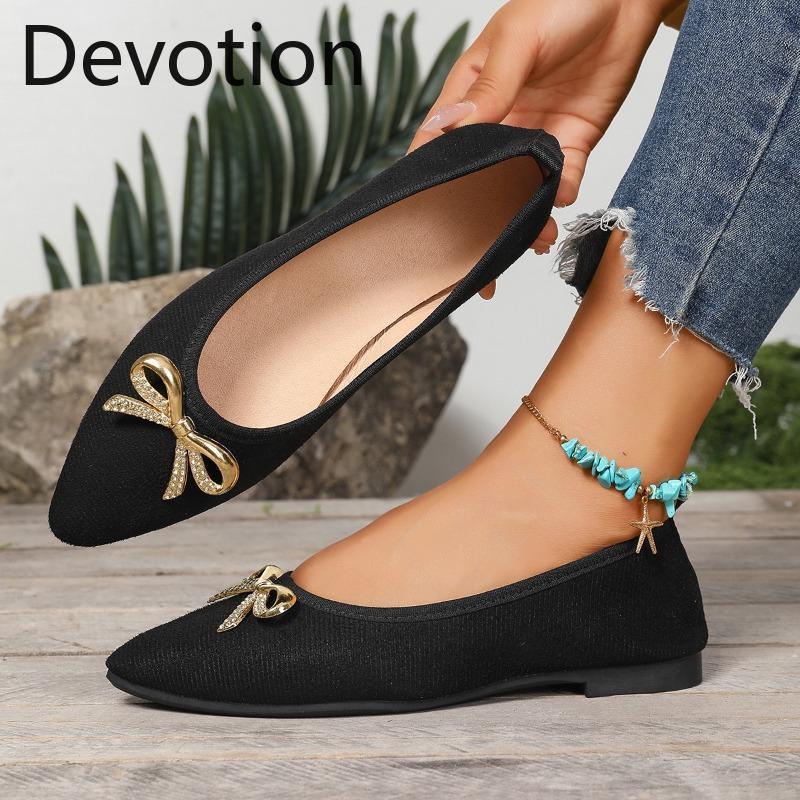 New Versatile Flat Shoes Single Shoes Women's Shoes Bean Shoes and Shallow Shoes Devotion