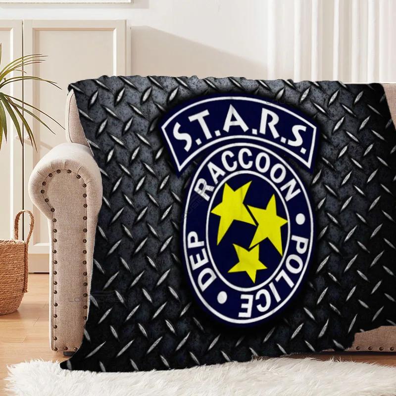 

Raccoon City Umbrella Patterns Blanket 3D Game Flannel Blanket Cosy Lazy Couch Cover Blanket Super Soft Sheet Mattresses 150x200cm