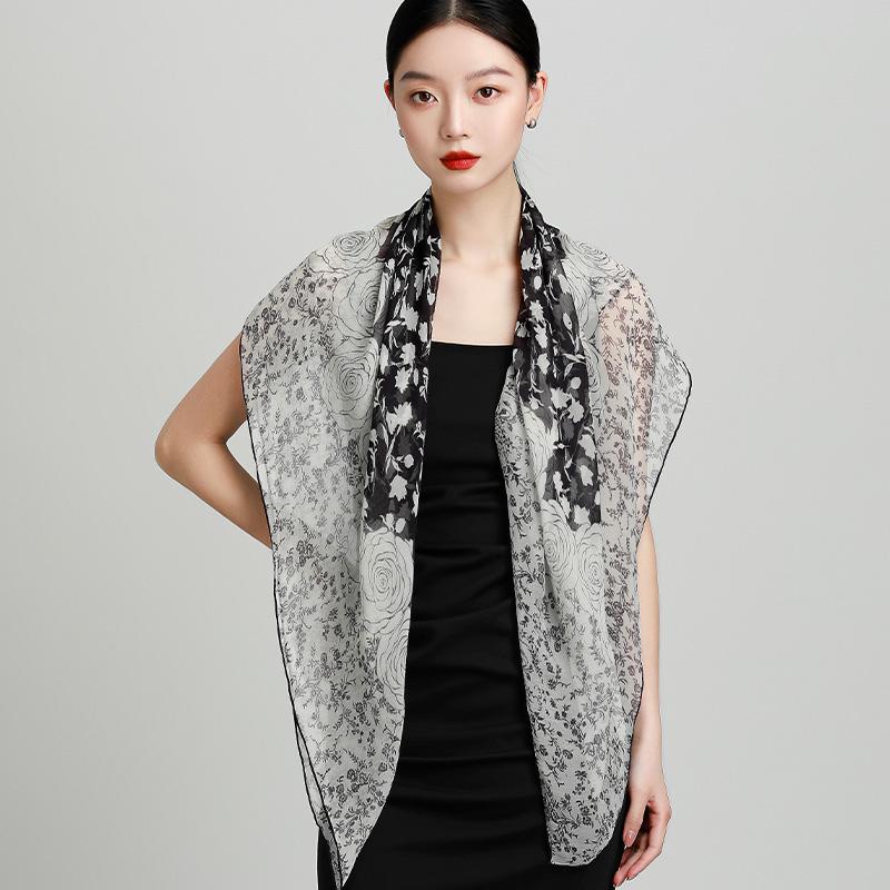 Handmade 100% Mulberry Silk Square Scarf Shawl