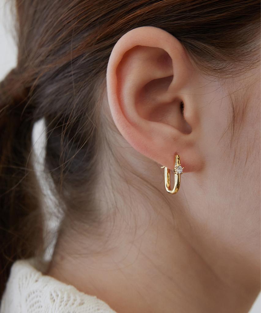 Tatiana (Silver 925) Front Cubic Hoop Earrings Ec1971