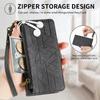 For Xiaomi 17 Pro Max Case Zipper Wallet Geometry Lines Leather Phone Cover with Strap