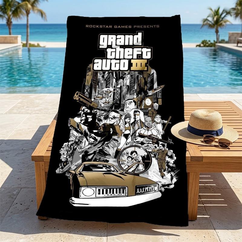 Gta Iii Cover Stylish Digital Printing Beach Towel Quick Drying Absorbent Blanket For Beach Pool Gym Travel Christmas Gift C9211708