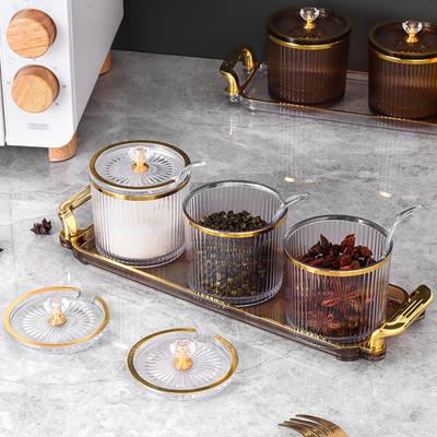 Seasoning Salt Jar Acrylic Sealed Moisture Proof Seasoning Box Kitchen Seasoning Jar Cover Device Shelf