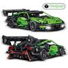 DIY Technical Green Speed Racing Car Model Building Blocks Kit MOC Assembly Bricks Toys Desktop Collectible Holiday Gift 1644PCS