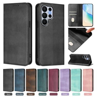 RFID Leather Wallet Case For Samsung Galaxy S26 S25 S24 S23 S22 S21 S20 Ultra S25 Edge S24 FE S 23 22 21 20 Plus Magnet Cover