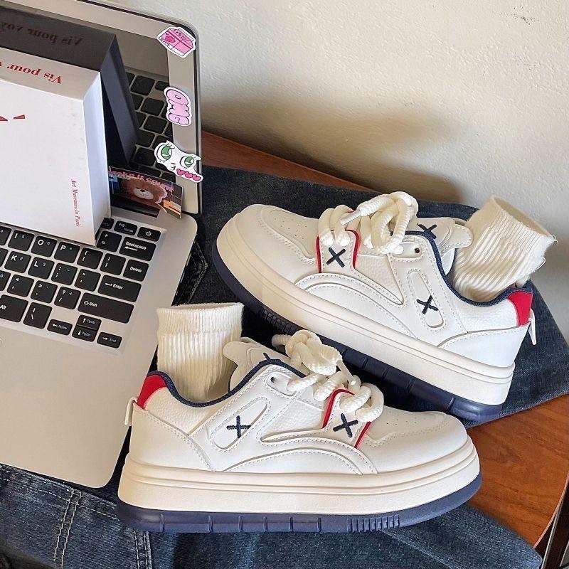 Thick-soled Big-head Shoes Children's Spring and Autumn New Ins Trendy Thick-soled Versatile Casual Little White Shoes