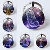 Zodiac Gem Keychain - Metal Constellation Keyrings