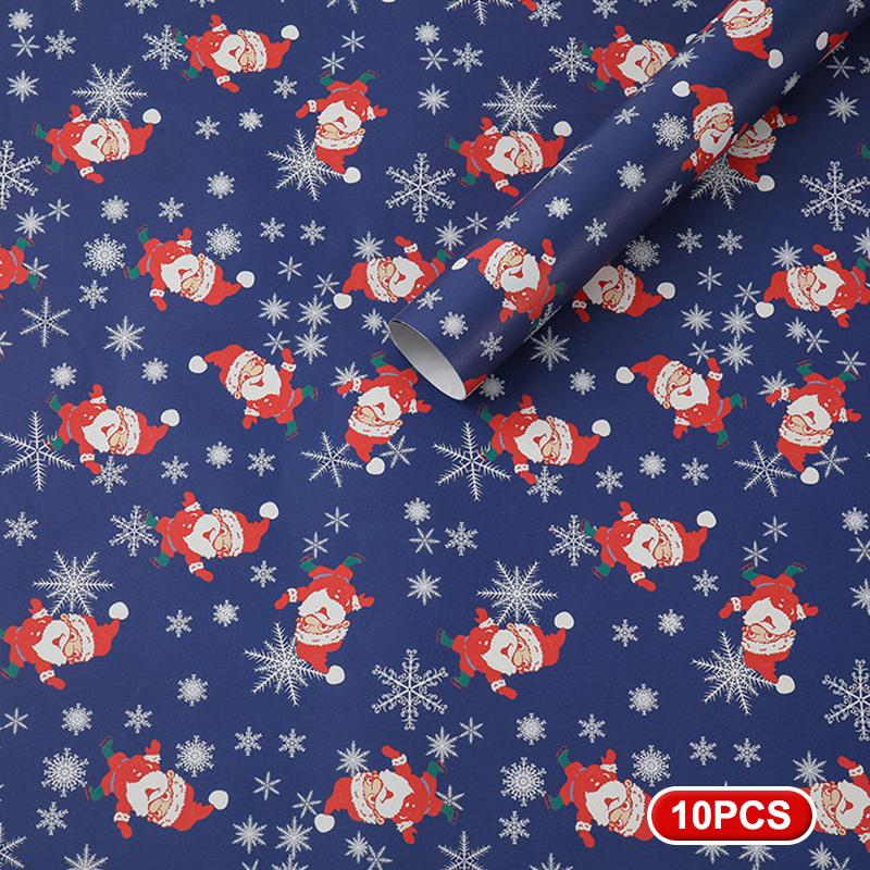 10pcsChristmas Gift Wrapping Paper Multi-purpose Portability Gift Packaging Papers Party Wedding Gift Wrapping Decoration Papers