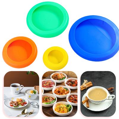 4Pcs Food Cover Silicone Food Savers Good Sealing Dustproof Thickened BPA Free Dishwasher Safe Food Covers