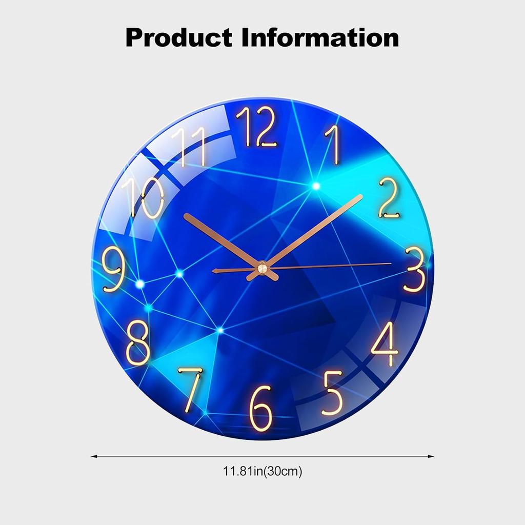 Digital Wall Clock with Low Noise, 30cm/12inch Geometry Wall Clock Quartz Clock Quiet Silent Simple Clock for Home Decor Children Room