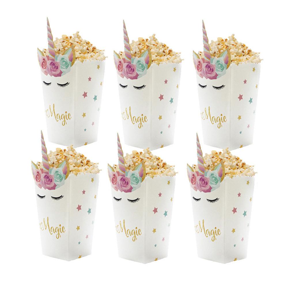 Unicorn Party Pattern Snacks Popcorn Packaging Paper Box Props Decoration