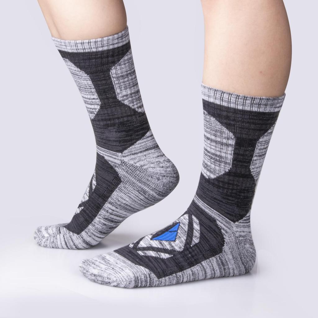 [YUEDGE] Chaussettes de sport pour hommes, chaussettes de travail épaisses, durables, chaussettes d'escalade, robustes, résistantes aux déchirures, renforcées, rembourrées, coton de haute qualité, 25-27 cm,