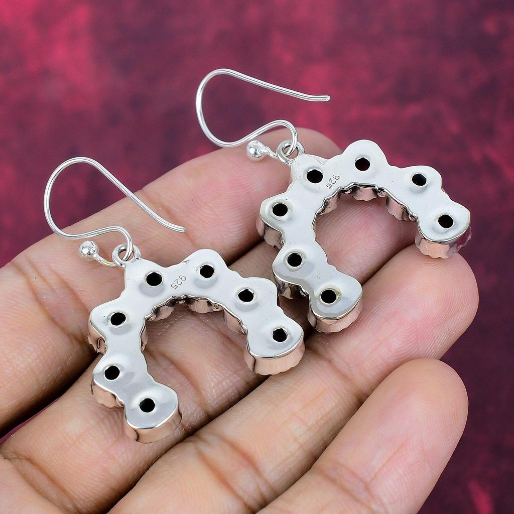 Pink Spiny Oyster Handmade Gemstone Earrings, 925 Solid Sterling Silver Earrings Antique Jewelry, For Wedding Gift