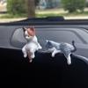 5/12Pcs Mini Cat Figurine Car Dashboard Central Control Display Screen Mount Sleeping Lying Sitting Kitten Statue Animal Sculpture Ornament
