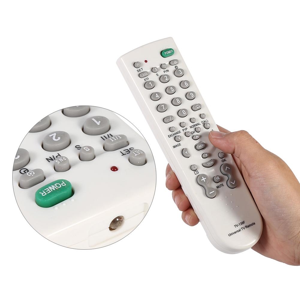 1Pc Universal Intelligent TV Remote Control Unit TV 139F Replacement Controller White