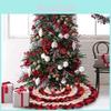 Premium Checked Burlap Christmas Tree Skirt Large 116cm Adorable Cartoon Design