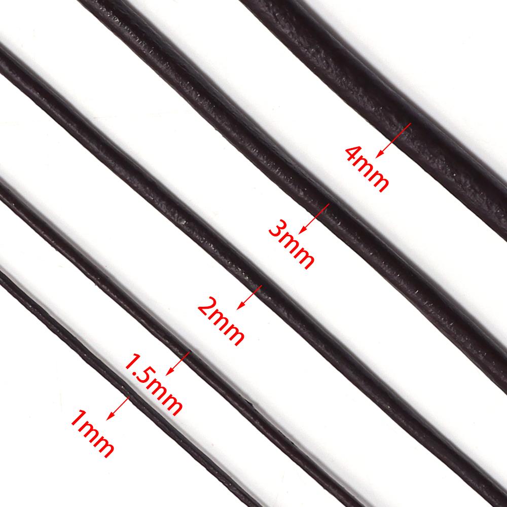 10yards/lot Genuine Leather Cord Dia 1/1.5/2/3mm Colored Round Leather Rope For DIY Bracelet Necklace Jewelry Making Accessories