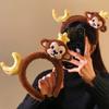 1Pcs Soft Faux Plush Monkey Hairband Funny Banana Hair Hoop Cartoon Animal Headbands Creatures Theme Party Costume
