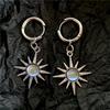 Moonlight Stone Sun Drop Earrings For Men Women Gothic Punk Vintage Y2K Cool Goth Grunge Jewelry Accessories 2024 New Fashion