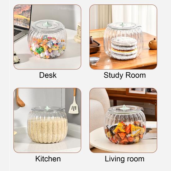Storage Jar with Airtight Lid Large Capacity Food Grade BPA Free Transparent Design Dust-Proof Grain Rice Container