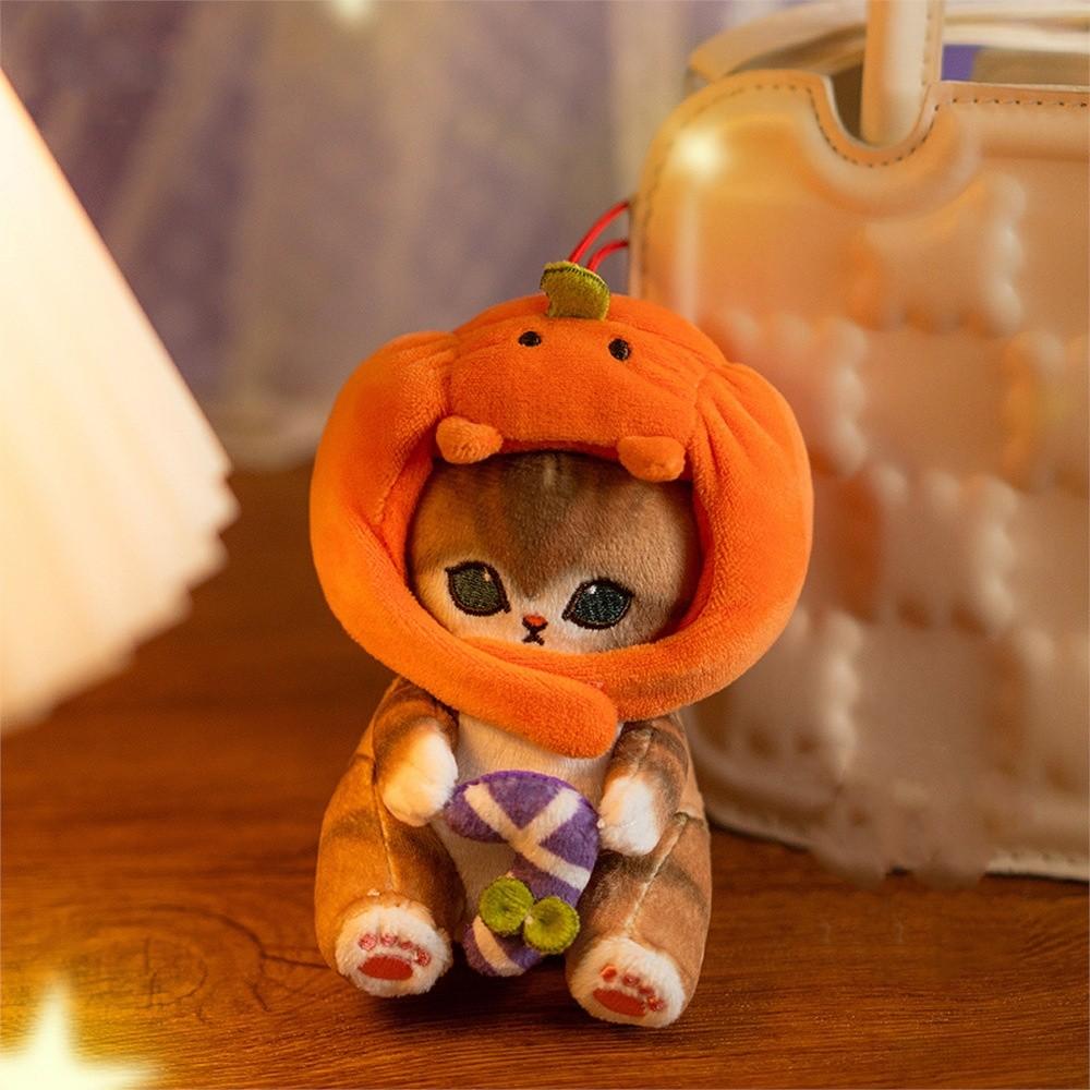 Entzückender Mofusand Katze Kürbis Plüschanhänger Süße Puppe für Halloween-Dekoration