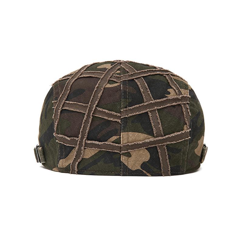 Camouflage Baskenmütze Herren Frühling Herbst Buchstaben Kappe Outdoor Sonnenschutz Schirmmütze Schiebermütze