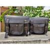 Black Leather Pouch Motorcycle Both Side Saddlebags Saddle Panniers 2 Bag New