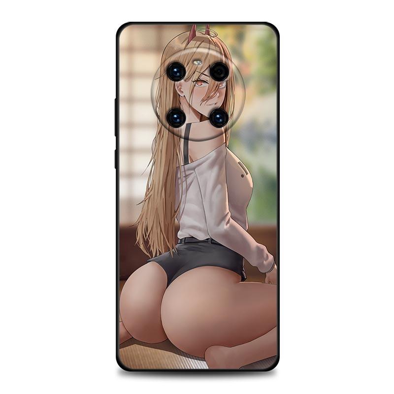 Pouzdro na telefon s motivem motorové pily, muže a dívky, anime, pro Huawei Mate 10 20 40 40Rs Y6 Y7 Y7a Y8s Y8p Y9a Enjoy 20e 2019 Lite Pro Plus, černé