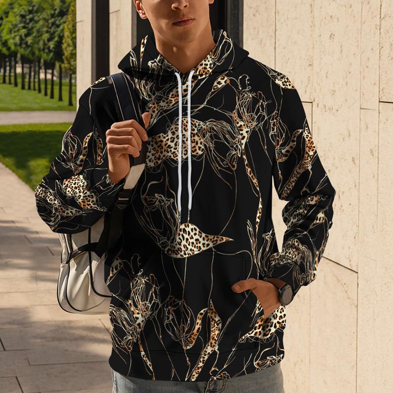 

Осенняя новая мужская тонкая толстовка с коричневым узором и принтом, повседневная, удобная толстовка с 3D цифровой печатью для мужчин и женщин, бейсбольная форма для пар XS дубильная кора