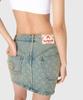 MARINE SERRE (W) Moon Laser Denim Mini Skirt Light Beige