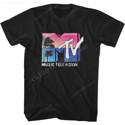 Koszulka MTV Damska Muzyczna Telewizja Nadruk T-Shirt Lato Bawełna Krótki Rękaw T-shirt Męski Oversize Ubrania Wakacyjne Hip Hop Hawajska