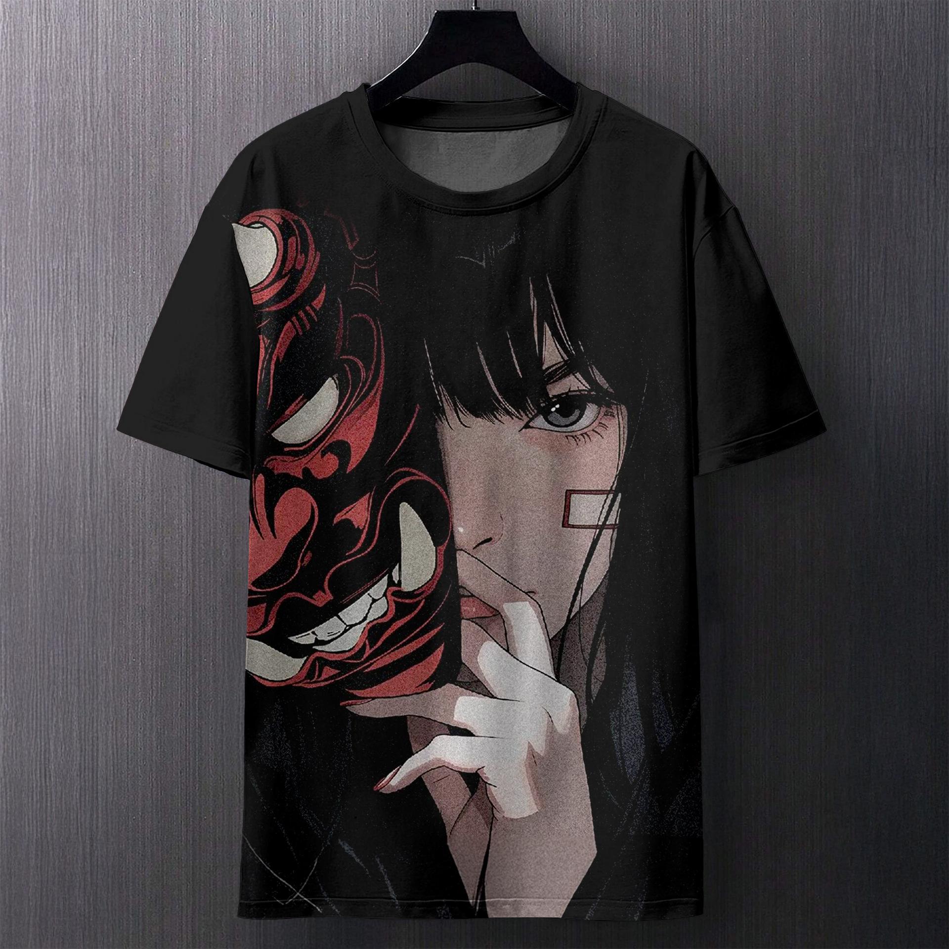 

Літні чоловічі футболки з круглим вирізом, з 3D-принтом у вигляді аніме-персонажів, модні, повсякденні, з коротким рукавом XL