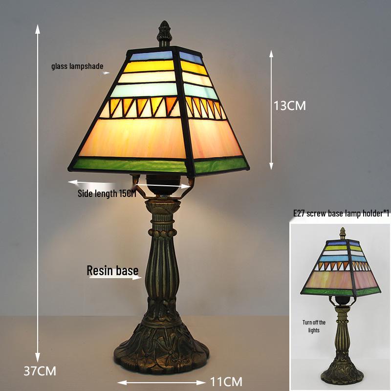 Tiffany Vintage Stained Glass Table Lamp for Bedside or Cafe