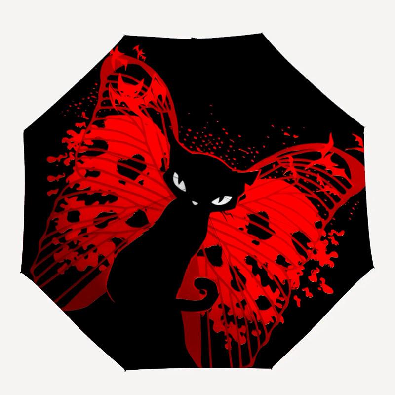 

1pc Butterfly Cat Automatic Open/Close Umbrella, Portable Folding Umbrella, Compact Travel Umbrella for022
