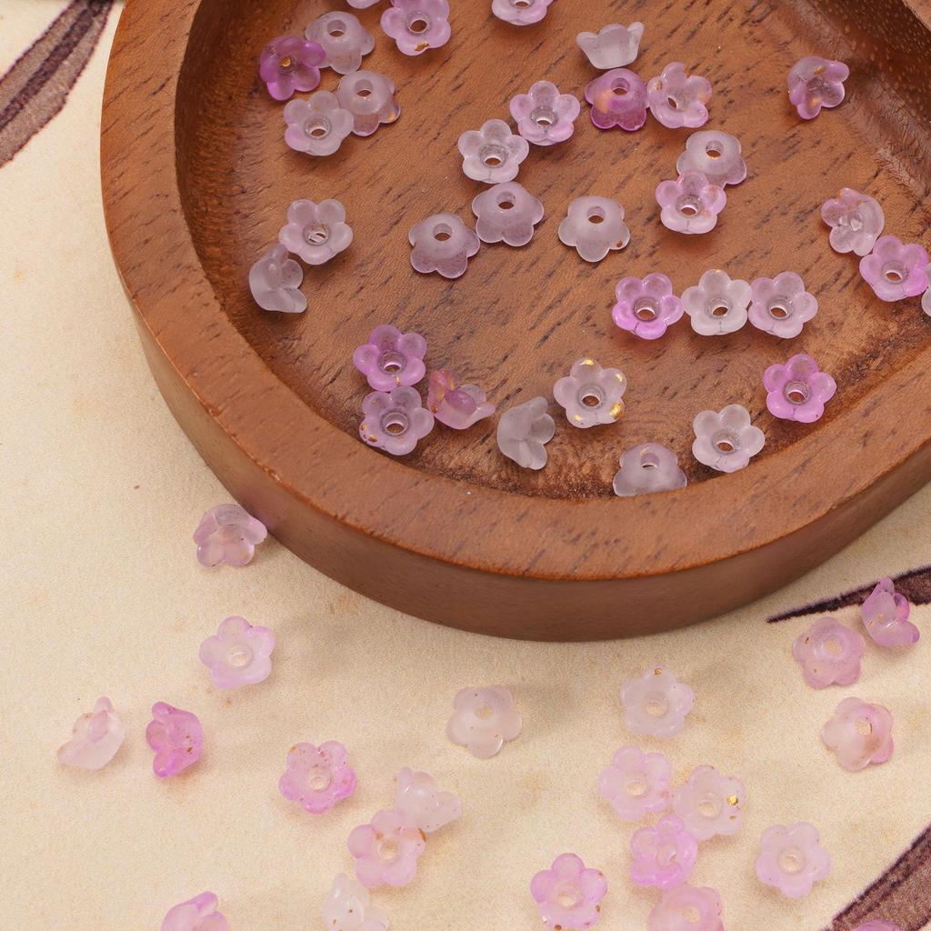 Acrylic Dot Gold Beads Flower Spacer Loose Beads For Jewelry Making