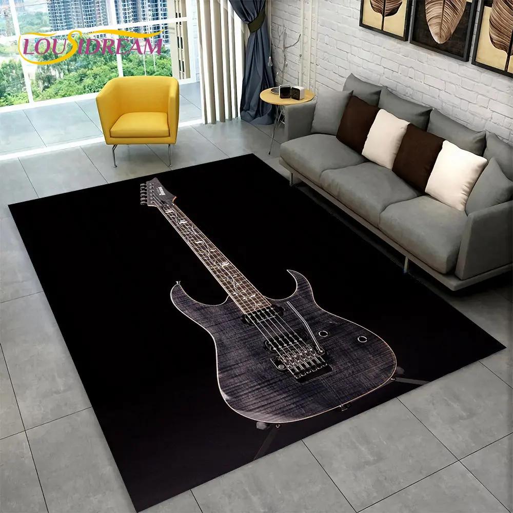 Gitara klasyczna gitara elektryczna dywanik basowy, dywanik do salonu sypialnia Sofa wycieraczka Decor, gra dla dzieci antypoślizgowa mata podłogowa