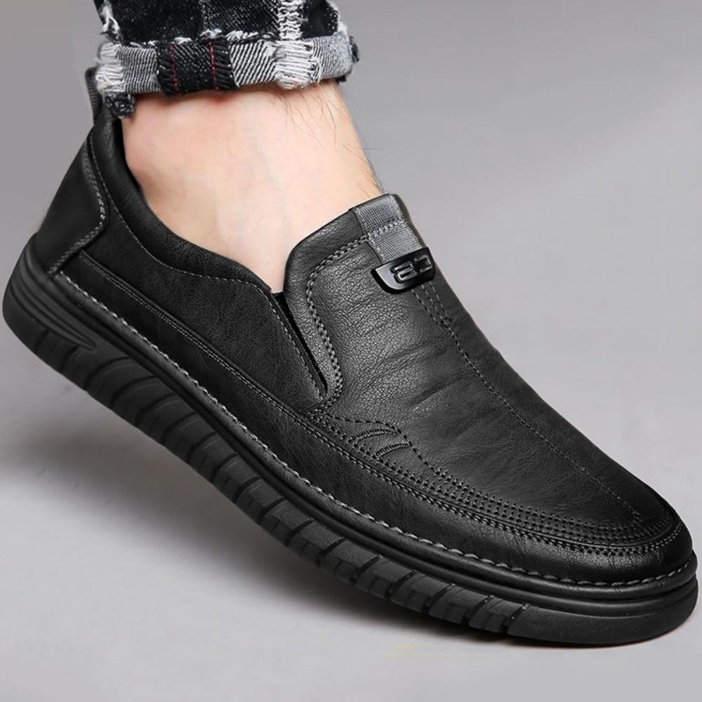 Genuine Leather Shoes for Men Soft Sole Breathable Comfortable Slip Resistant Autumn Winter Casual Dad Shoes