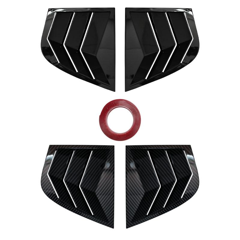 Side Window Louvers Vent Sun Shade Cover for Kia Stinger 2018-2025 Window Shutter Sticker ABS Carbon Fiber Black Accessories