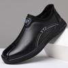 Leather Shoes for Men's Spring New Genuine Leather Casual Men's Soft Sole Middle-aged Daddy Driving Beanie Shoes