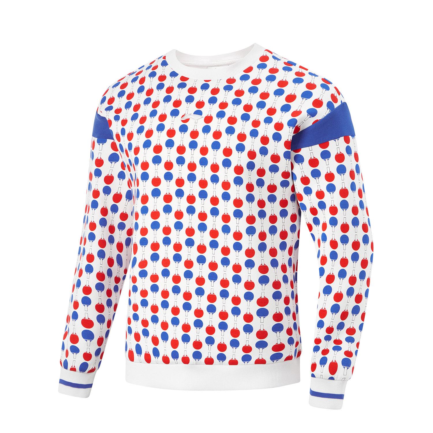 

Li Ning Table Tennis Series Full Print Comfortable Breathable Casual Sports Hoodie Unisex hoodies Standard-White AWDUA57-2 L