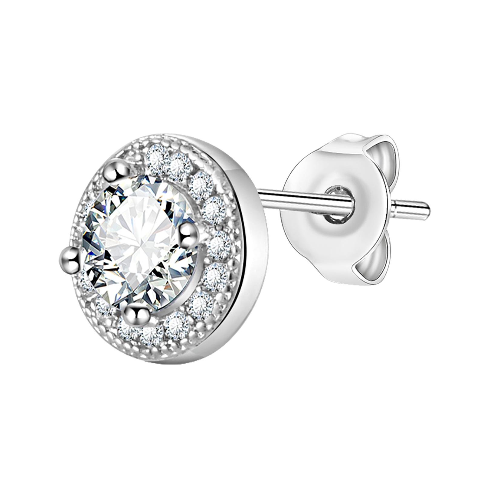 

Серьги-гвоздики унисекс Vnox с камнями CZ, серьги с черными камнями Zorconia, круглые серьги для женщин и мужчин